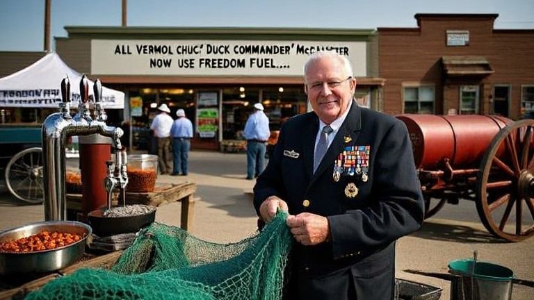 elderly fisherman mending nets on weathered dock