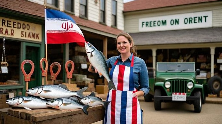 Vermilion Patriot: Freedom Fish Market's Flag-Fueled Fish Sparks Iran Nuclear Talks, Say Local Heroes